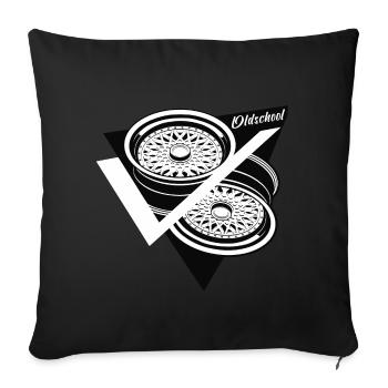 Jantes en trois parties | Jante | Wheels | Lit profond - Housse de coussin décorative 45 x 45 cm - noir - Devant