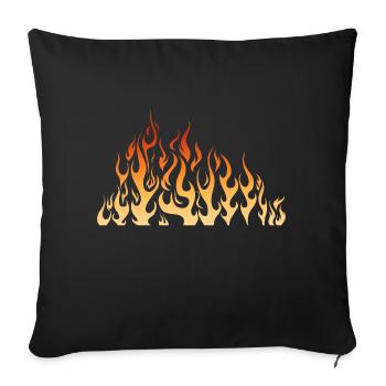 fire flame flame - Sofa pillowcase 17,3'' x 17,3'' (45 x 45 cm) - black - Front