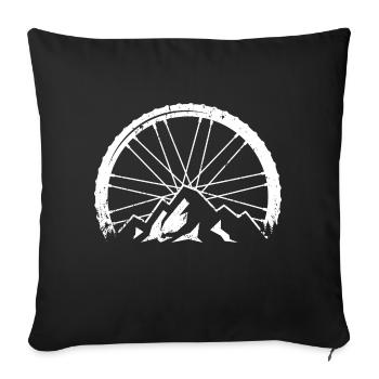 Mountain Bike VTT Vélo Vélo - motif cool - Housse de coussin décorative 45 x 45 cm - noir - Devant