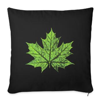 Feuille d’érable - VERT - Naturel / Design forestier - Housse de coussin décorative 45 x 45 cm - noir - Devant