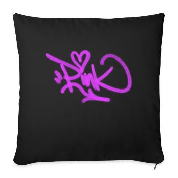 pink - Sofa pillowcase 17,3'' x 17,3'' (45 x 45 cm) - black - Front