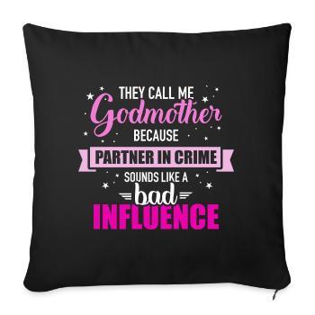 Godmother - Sofa pillowcase 17,3'' x 17,3'' (45 x 45 cm) - black - Front