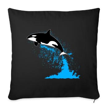 Orca, killer whale, killer whale, killer whale, sea - Sofa pillowcase 17,3'' x 17,3'' (45 x 45 cm) - black - Front