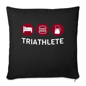 FUNNY TRIATHLETE - Sofa pillowcase 17,3'' x 17,3'' (45 x 45 cm) - black - Front