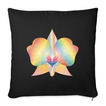 colorful shimmering abstract orchid swell - Sofa pillowcase 17,3'' x 17,3'' (45 x 45 cm) - black - Front