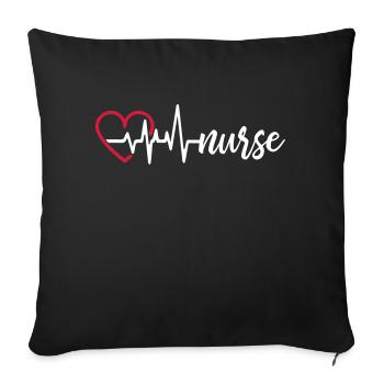 Heart Beat Nurse - Sofa pillowcase 17,3'' x 17,3'' (45 x 45 cm) - black - Front