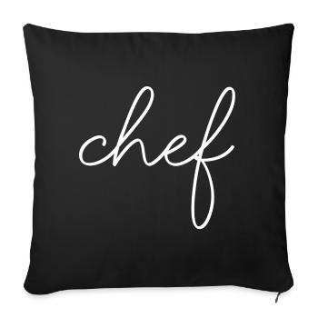 Chef Spruch Schrift Sprüche - Sofakissenbezug 45 x 45 cm - Schwarz - Vorne