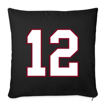 12 College Jersey Number Print - Sofa pillowcase 17,3'' x 17,3'' (45 x 45 cm) - black - Front