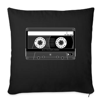 TDK Cassette Metal années 90 - Housse de coussin décorative 45 x 45 cm - noir - Devant