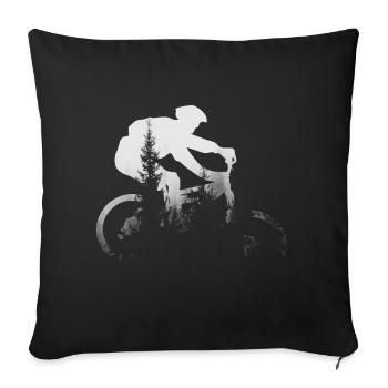 Vélos pour hommes avec VTT et vélo de course à la douane des montagnes - Housse de coussin décorative 45 x 45 cm - noir - Devant