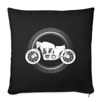 Moto - motorbike / Freedom Rider - Housse de coussin décorative 45 x 45 cm - noir - Devant