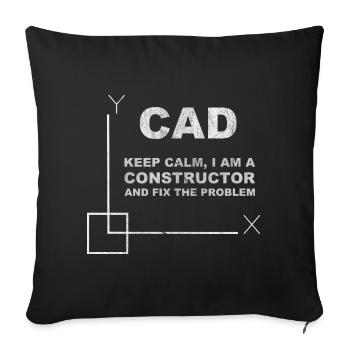 CAD Keep Calm Constructor Engineering - Sofakissenbezug 45 x 45 cm - Schwarz - Vorne