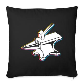Anvil blacksmithing - Sofa pillowcase 17,3'' x 17,3'' (45 x 45 cm) - black - Front