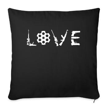 Waffen Love Waffenbesitzer - Sofakissenbezug 45 x 45 cm - Schwarz - Vorne