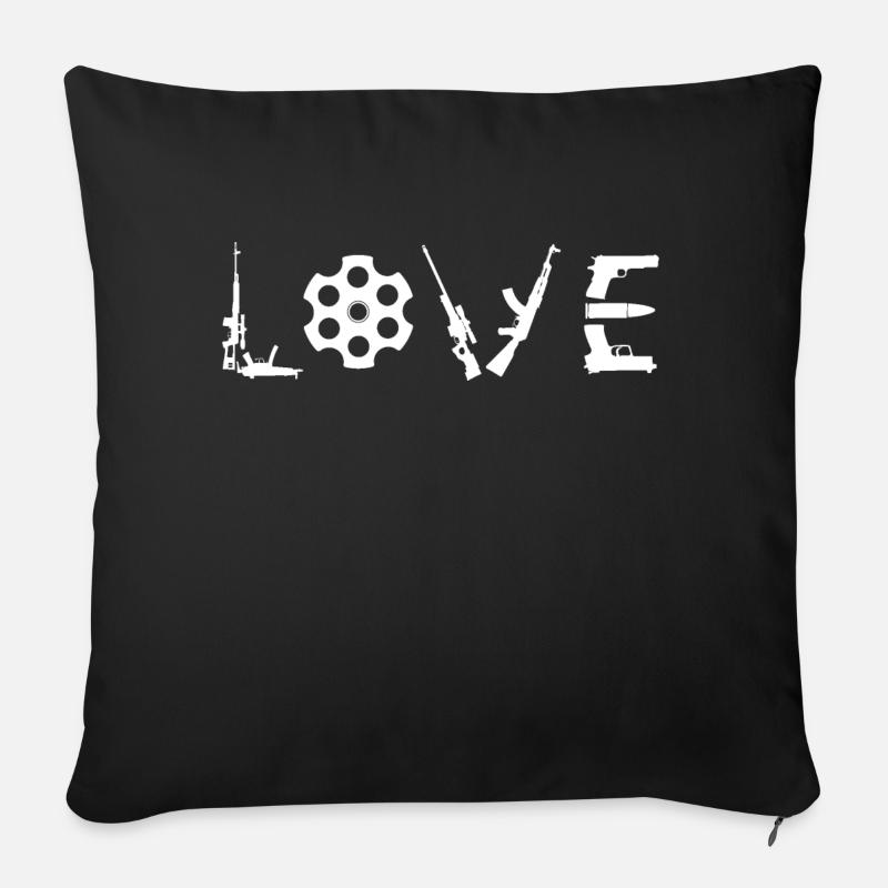 Armes Love Propriétaires d’armes - Housse de coussin décorative 45 x 45 cm - noir