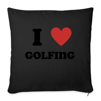 I Love Golfing - Sofa pillowcase 17,3'' x 17,3'' (45 x 45 cm) - black - Front