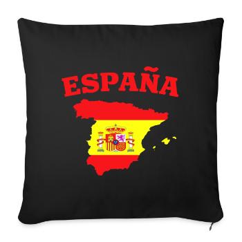 Espagne Espana Drapeau géographique - Housse de coussin décorative 45 x 45 cm - noir - Devant