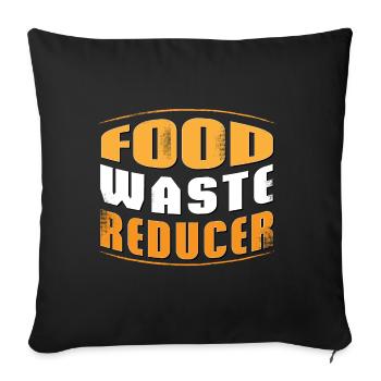 FOOD WASTE REDUCER - Sofa pillowcase 17,3'' x 17,3'' (45 x 45 cm) - black - Front