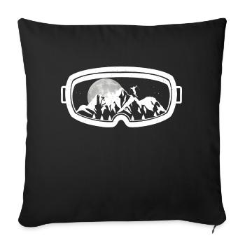 Skiers Goggles Skiing Mountains Ski Moon Mountain - Sofa pillowcase 17,3'' x 17,3'' (45 x 45 cm) - black - Front