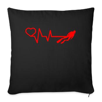 Diving Dive Dive - Sofa pillowcase 17,3'' x 17,3'' (45 x 45 cm) - black - Front