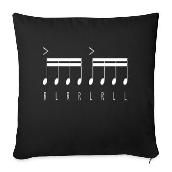 Paradiddle Batteur de batterie - Housse de coussin décorative 45 x 45 cm - noir - Devant