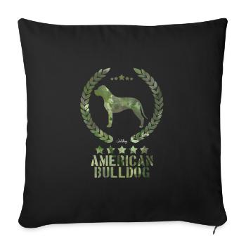 americanbulldogarmy - Sofa pillowcase 17,3'' x 17,3'' (45 x 45 cm) - black - Front
