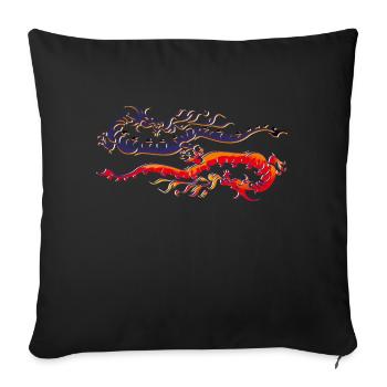 Dragons - Sofa pillowcase 17,3'' x 17,3'' (45 x 45 cm) - black - Front