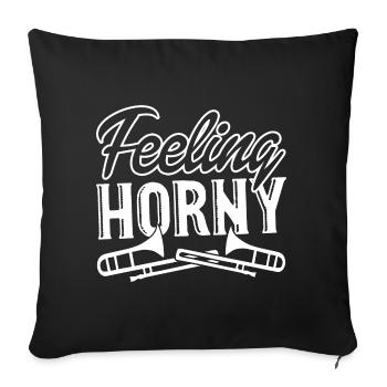 Trombone Trombone Felling Horny - Sofa pillowcase 17,3'' x 17,3'' (45 x 45 cm) - black - Front