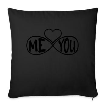 Me and You - Sofa pillowcase 17,3'' x 17,3'' (45 x 45 cm) - black - Front