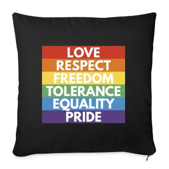 LGBTQ+ - Housse de coussin décorative 45 x 45 cm - noir - Devant