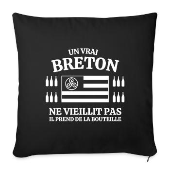 Bretagne, Bretagne humour, je suis Breton - Housse de coussin décorative 45 x 45 cm - noir - Devant