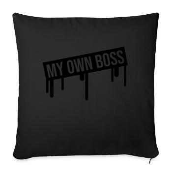 Mon propre patron - Housse de coussin décorative 45 x 45 cm - noir - Devant