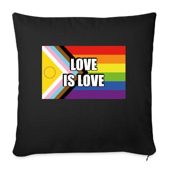 Intersex Inclusive Pride Progress Pride Flag - Sofa pillowcase 17,3'' x 17,3'' (45 x 45 cm) - black - Front