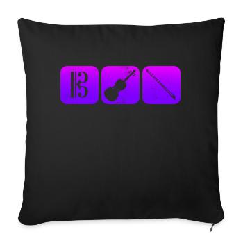 Viola Key Viola Viola Violist - Housse de coussin décorative 45 x 45 cm - noir - Devant