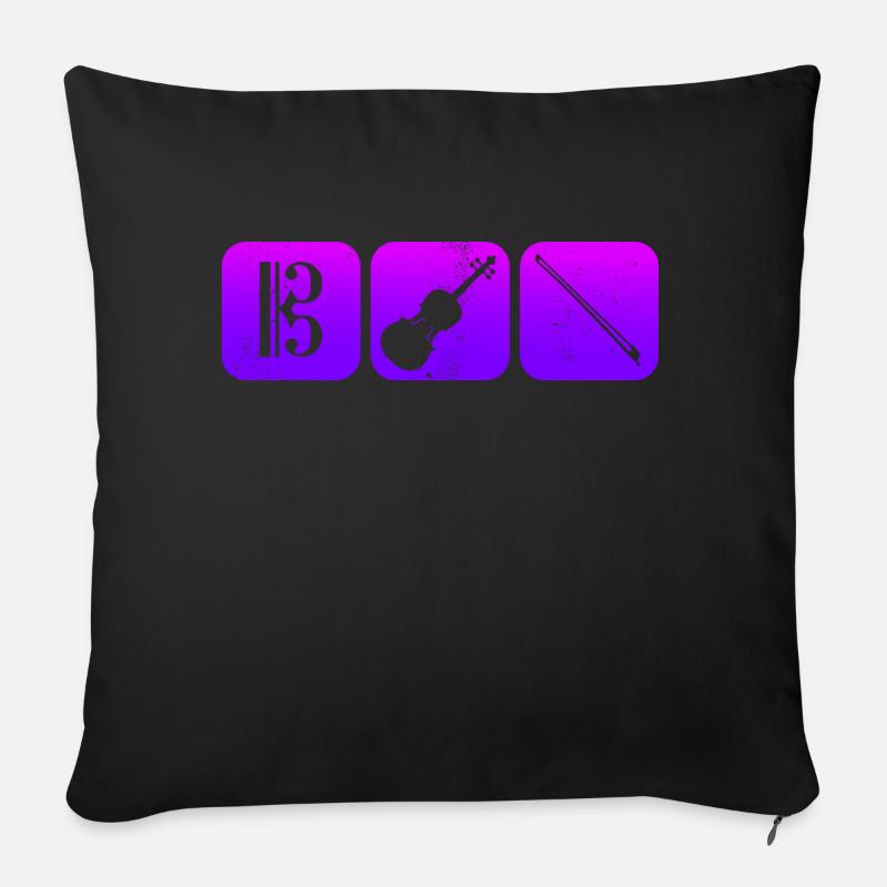 Bratschenschlüssel Bratsche Viola Bratschist - Sofakissenbezug 45 x 45 cm - Schwarz