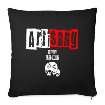 "Artisang" tatoueur - Housse de coussin décorative 45 x 45 cm - noir - Devant