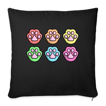 Cute Cat Paw Gay Queer Flag Flag LGBTQ - Sofa pillowcase 17,3'' x 17,3'' (45 x 45 cm) - black - Front