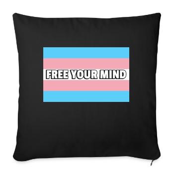 Trans Pride FREE YOUR MIND - Sofa pillowcase 17,3'' x 17,3'' (45 x 45 cm) - black - Front