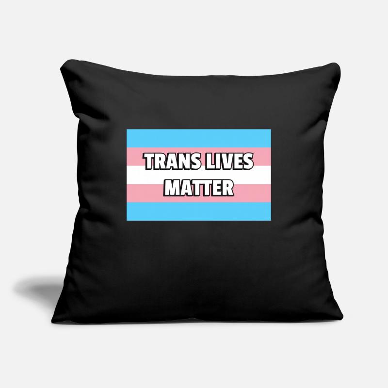 Trans Pride TRANS LIVES MATTER Housse de coussin décorative 45 x 45 cm