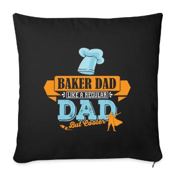 Bäcker Vater Papa cooler - Sofakissenbezug 45 x 45 cm - Schwarz - Vorne