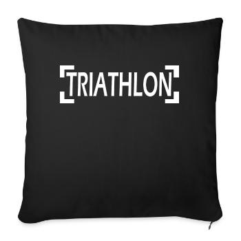 Triathlon Swim Bike Run Marathon - Sofakissenbezug 45 x 45 cm - Schwarz - Vorne