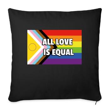Inclusive Pride Progress Flag ALLE LIEBE IST GLEICH - Sofakissenbezug 45 x 45 cm - Schwarz - Vorne