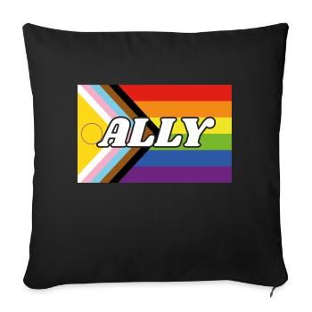 Drapeau de progrès Ally Inclusive Pride - Housse de coussin décorative 45 x 45 cm - noir - Devant