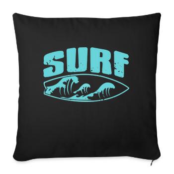 Vintage Surfing In The Waves T-Shirt Present Gift - Sofakissenbezug 45 x 45 cm - Schwarz - Vorne