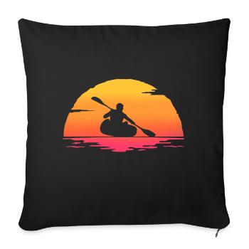 sunrise canoe canoe kayak paddle kayak - Sofa pillowcase 17,3'' x 17,3'' (45 x 45 cm) - black - Front