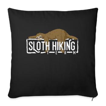 Sloth Hiking Team Faultier Wanderteam spazieren - Sofakissenbezug 45 x 45 cm - Schwarz - Vorne