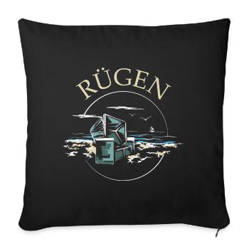 Ostsee Insel Rügen Strandkrob Symbol Illustration - Sofakissenbezug 45 x 45 cm - Schwarz - Vorne