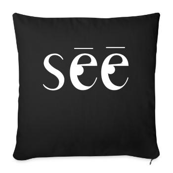 see original gift - Sofa pillowcase 17,3'' x 17,3'' (45 x 45 cm) - black - Front