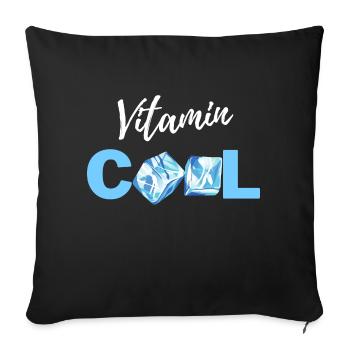 Vitamins COOL - Sofa pillowcase 17,3'' x 17,3'' (45 x 45 cm) - black - Front