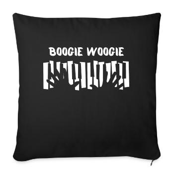 Boogie Woogie hands and piano design. - Sofa pillowcase 17,3'' x 17,3'' (45 x 45 cm) - black - Front